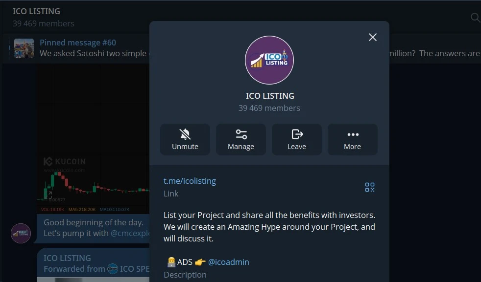 ico listing telegram group